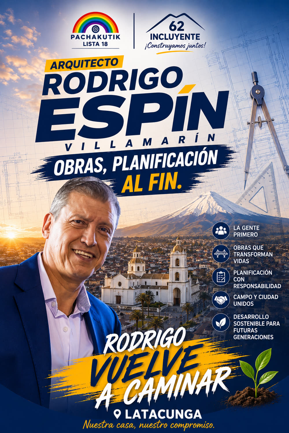 Rodrigo Espín en las calles de Latacunga